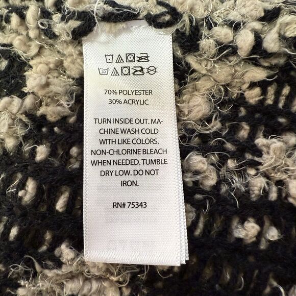 Rachel Zoe Leopard Print Cardigan S Open Front Sweater Jacket L Black Taupe - Picture 11 of 11